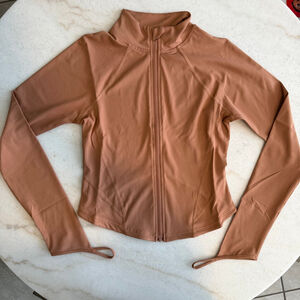 Women's Echt Brown Full Zip Cropped Sweatshirt M